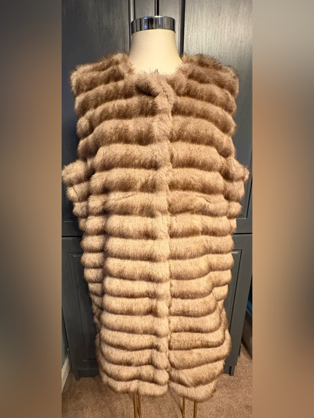 Charlie Paige Plush Teddy Jacket in Camel Brown